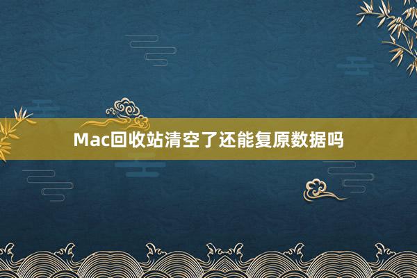 Mac回收站清空了还能复原数据吗